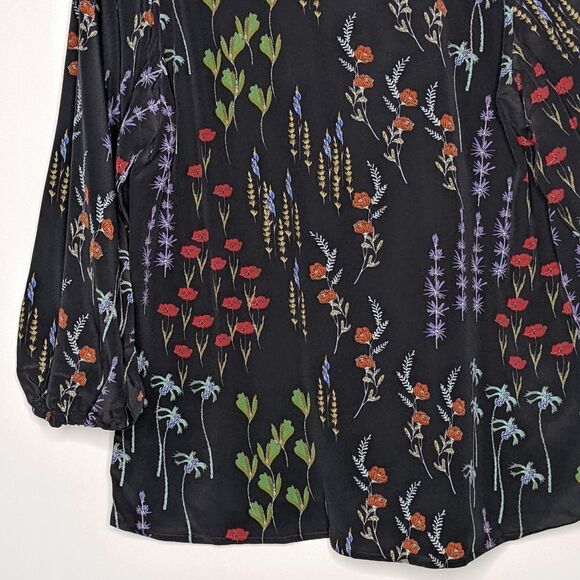 Tucker The Long Tie Blouse After the Rain in Crepe de Chine Silk Top Floral - Picture 9 of 9